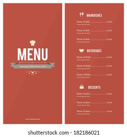 Restaurant menu. Flat design