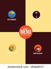 Restaurant menu. Flat design. Vector