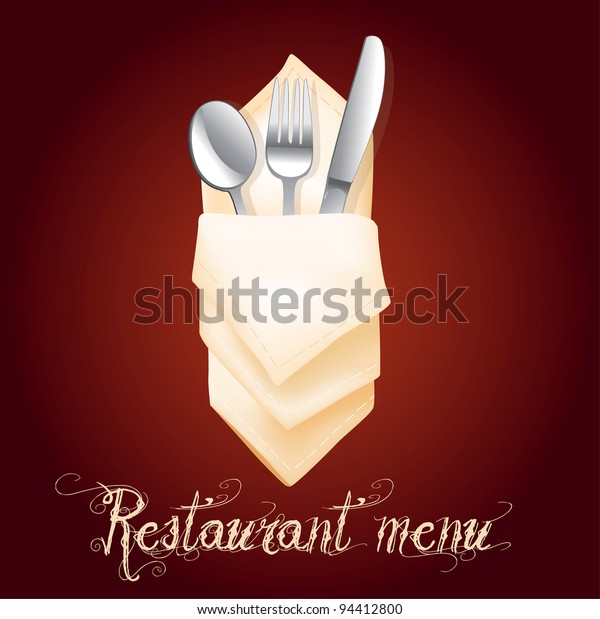 Restaurant Menu Flatware Knife Spoon Fork Stock Vector (Royalty Free ...