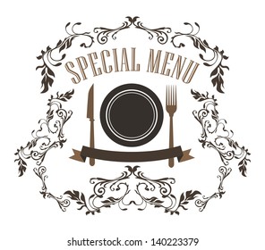 restaurant menu floral