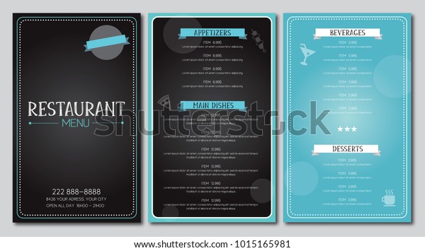 Restaurant Menu Flyer Template Design Vector Stock Vector (Royalty Free ...