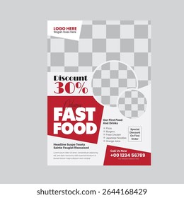 Restaurant Menu Flyer Template Featuring Grilled Fish Steak Salmon and Mashed Potatoes