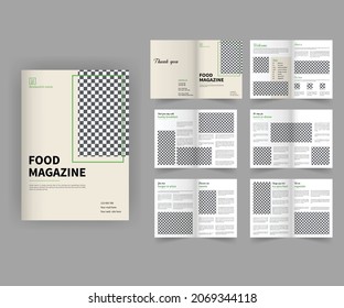 Restaurant menu, food magazine, brochure, flyer design templates in A4 size. Vector illustrations for food and drink marketing material, ads, natural products presentation templates, cover design.