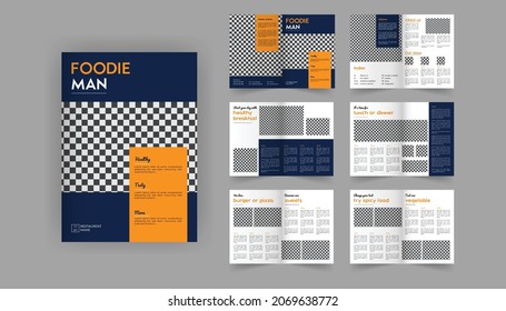 Restaurant menu, food magazine, brochure, flyer design templates in A4 size. Vector illustrations for food and drink marketing material, ads, natural products presentation templates, cover design
