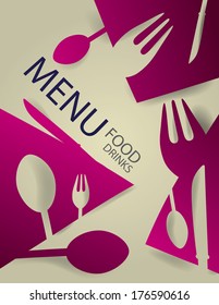 Restaurant Menu, Fork, Spoon, Knife (Cover page)