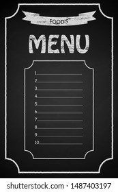 Restaurant menu frame blackboard hand drawn vintage label vector