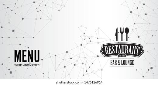 Restaurant menu geometric connection background