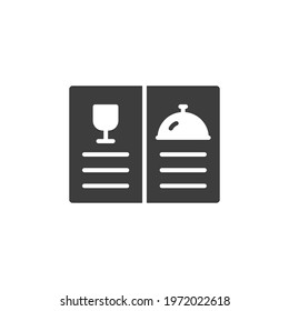 Restaurant menu glyph icon. Simple solid style. Booklet, food menu, menu, menu book, restaurant concept. Vector illustration isolated on white background. EPS 10