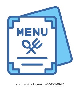 Restaurant Menü Symbol Blau Vektorgrafik