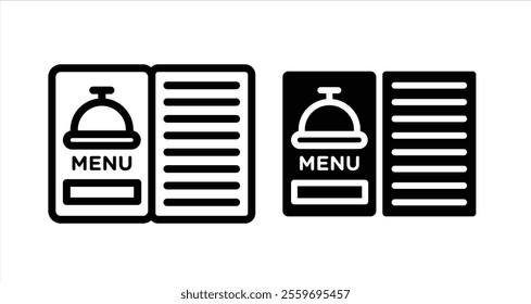 Restaurant menu Icon collection in filled and stroke style.