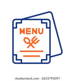 Menu Restaurante Ícone Cor Vetor Ilustração