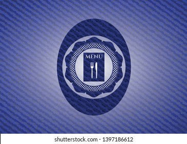 restaurant menu icon with denim texture