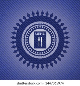 restaurant menu icon with denim texture
