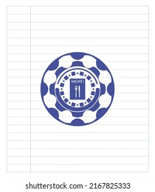 restaurant menu icon draw (pen strokes). Blue ink. Vector Illustration. Detailed. 