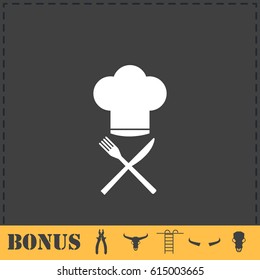 Restaurant menu icon flat. Simple vector symbol and bonus icon