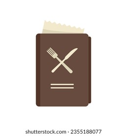 Restaurant menu icon flat vector. Food cafe. Dish eat isolated