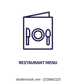 Restaurant Menu Icon From Food Collection. Thin Linear Restaurant Menu, Restaurant, Menu Outline Icon Isolated On White Background. Line Vector Restaurant Menu Sign, Symbol For Web And Mobile