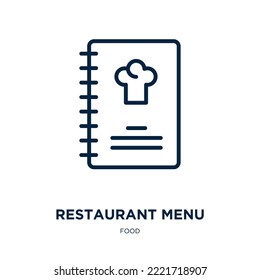 restaurant menu icon from food collection. Thin linear restaurant menu, restaurant, menu outline icon isolated on white background. Line vector restaurant menu sign, symbol for web and mobile