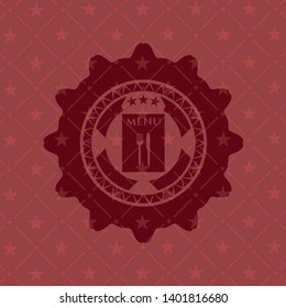 restaurant menu icon inside badge with red background