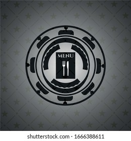 Speisekarte-Symbol in schwarzem Emblem