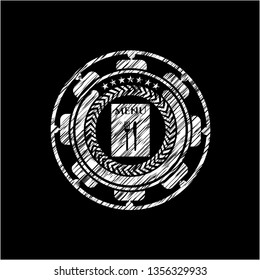 restaurant menu icon inside chalkboard emblem