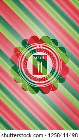 restaurant menu icon inside christmas emblem background.