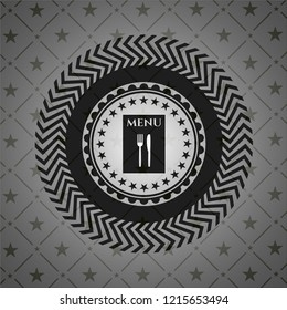 restaurant menu icon inside dark emblem