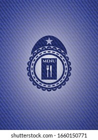 restaurant menu icon inside denim background