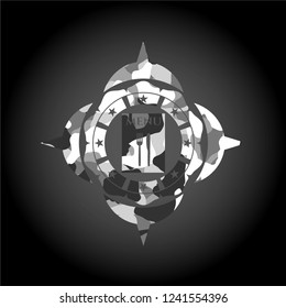 restaurant menu icon inside grey camo texture