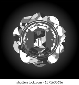 restaurant menu icon inside grey camouflage texture