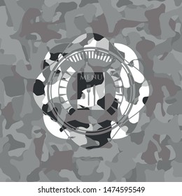 restaurant menu icon inside grey camouflage texture