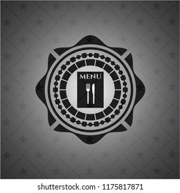 restaurant menu icon inside realistic dark emblem