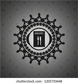 restaurant menu icon inside realistic black emblem