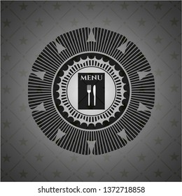 restaurant menu icon inside realistic dark emblem