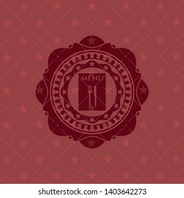 restaurant menu icon inside realistic red emblem