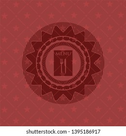 restaurant menu icon inside red emblem