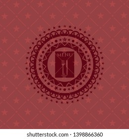 restaurant menu icon inside red emblem