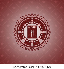 restaurant menu icon inside retro style red emblem