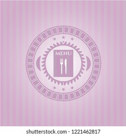 restaurant menu icon inside retro style pink emblem