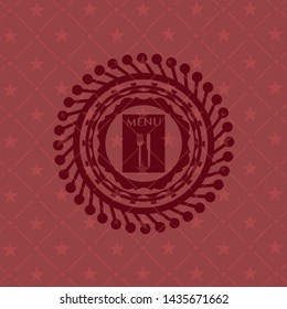 restaurant menu icon inside retro style red emblem