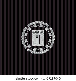 restaurant menu icon inside silver shiny emblem