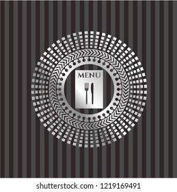 restaurant menu icon inside silvery shiny emblem