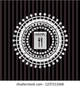 restaurant menu icon inside silvery emblem