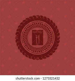 restaurant menu icon inside vintage red emblem