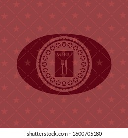 restaurant menu icon inside vintage red emblem