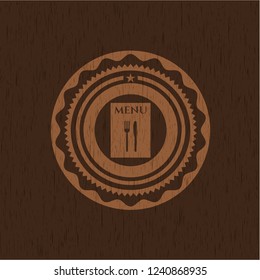 restaurant menu icon inside wooden signboards