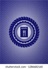 restaurant menu icon with jean texture