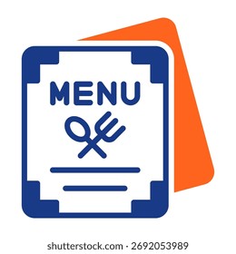 Icono de menú de restaurante Ilustración vectorial de color mezclado