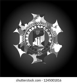 restaurant menu icon on grey camouflage pattern