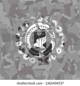 restaurant menu icon on grey camo texture